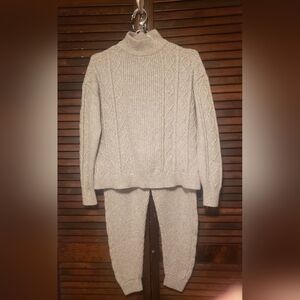 Express knit sweater jogger Lounge set xsmall top, small bottom